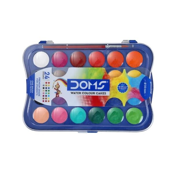 Doms 24 Shades 30mm Water Colour Cakes | Easy to Use | Organic Rich Colour Pigments | Free Brush Inside | Non-Toxic & Safe for Kids | Pack of 1 - Image 4